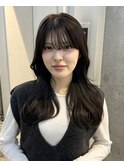 ロングレイヤー オリーブ グレージュ レイヤー