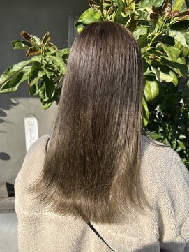 ナナナ パレナ 大津膳所店(nanana parena) オリーブベージュ×ミネラル縮毛矯正でナチュラルストレート