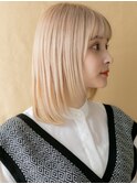 透明感カラーホワイトブロンド姫カットレイヤー315X越谷10代20代