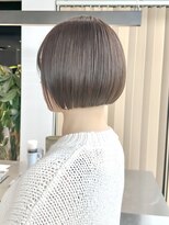 ロンドシエル 横浜(Lond ciel)&nbsp;ミニウルフチェリーブラウンブリーチなしショートボブ前髪/横浜
