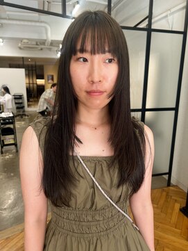 ジリ(JILI) ロングレイヤー×オリーブブラウン▽福永