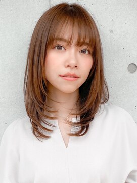リヤン 表参道(lyann) 斜めバング小顔ナチュラルカールココアベージュうるツヤ黒髪