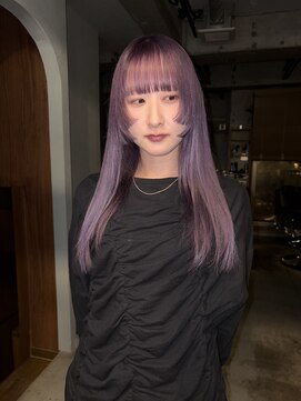 ラベンダーパープル レイヤーカット