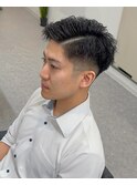 ハーフバック七三分けルーズパーマ