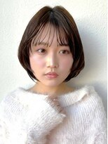 カバーヘア ブリス 川口(COVER HAIR bliss)&nbsp;小顔ショートボブ/前髪シースルー/ココアブラウン春カラーp川口