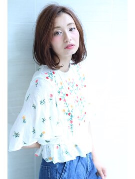 オーロ 宝塚店(ORO) かきあげバングのゆるふわロブ