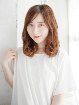 ヘアメイク ナル(hair make nalu) 長め前髪のミックスカールスタイル
