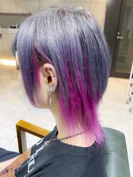 デイズ(days) ウルフショートパープルインナーカラー☆ツーブロックヘア　DAYS
