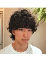 アクセヘアー 町田(acce hair)&nbsp;メンズマッシュウルフのくりくりパーマ