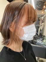 フィールグッドカンパニー(Feel Good Company)&nbsp;20代30代大人可愛いオレンジブラウンインナーカラー外ハネ