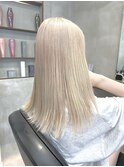 ミルクチィーブロンドエクステセミロング