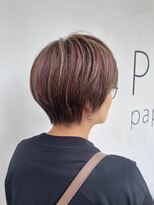 ヘアーメイクパウダー 天王寺寺田町店(Hair make powder)&nbsp;くびれショート小顔愛されMIXカラーボルドー★30代40代50代60代