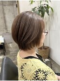 マッシュショート/アッシュカラー/シースルバング/大人ボブ