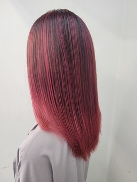 ビーオーダーズ(B-order's) 20 30 40代 バレイヤージュ×ピンクオレンジ