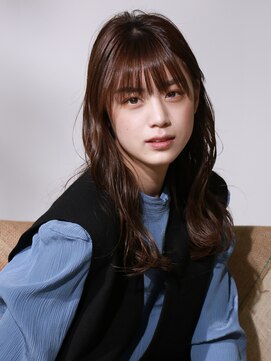 ピークアブー 原宿ハラカド(PEEK-A-BOO) 艶髪ブラウン前髪ありロングミディアムハッシュカット20代30代