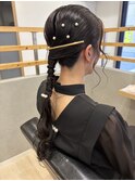 上品パールの大人まとめ髪アレンジ