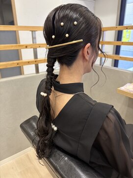 リル 人形町(RirE) 上品パールの大人まとめ髪アレンジ