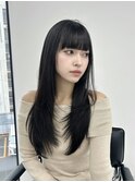 レイヤーカット　前髪カット　暗髪