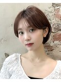 (岩田莉奈)地毛風縮毛矯正美髪髪質改善ショートボブ　新宿