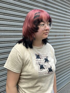 ユーリ(JUURI) デザインカラー/ピンク/レイヤーカット/ウルフカット