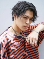 MEN'S HAIR BLEACHi 北18条店【12月5日オープン(予定)】 【BLEACHi】波巻きセンターパート【numberA.×BLEACHi】ワックス