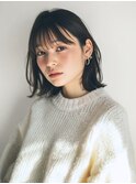 黒髪 前髪カット 外ハネボブ レイヤーカット 髪質改善