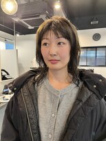 ドッグスター(dog star)&nbsp;ミディアムレイヤーワイドバングオリーブカラー登戸向ヶ丘遊園