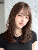 ロティー(loty)&nbsp;韓国 レイヤー 顔周りカット 前髪 チョコレートブラウン 透明感