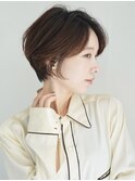 前下がりショート・ボブ/パーマ/前髪なし/30代/40代/50代/長め