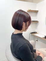 シア 北千住店(SHEER)&nbsp;【艶色】ブリーチなしプラムピンク×美ラインボブ/SHEER北千住店