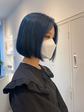 ジーナ セントラル銀座(Zina) 前下がりボブ*セクションカラー*ネビージュ【ZinaCENTRAL】