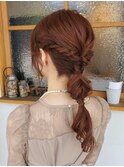 京都・西院 cuculehair 結婚式に編み下ろしアップスタイル