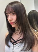 レイヤーカット  オリーブブラウン