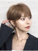 エアリーショート/ハイトーン/金髪/ミルクティー/ショートボブ