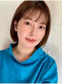 イメチェン/ホワイトブロンド/外ハネボブ/ワイドバング/表参道