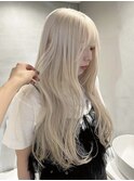 くびれヘア/アプリコットオレンジ/夏のヘアアレンジ/梅田