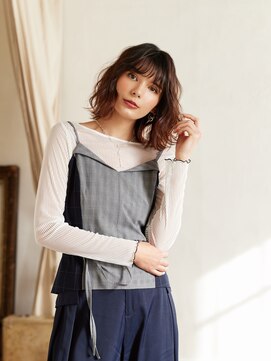 カバーヘア ブリス 上尾西口店(COVER HAIR bliss) 波ウェーブパーマ抜け感ミディアムウルフレイヤーtk1上尾