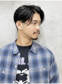 men's hair/ナチュラルセンターパート/シースルーウルフ/恵比寿