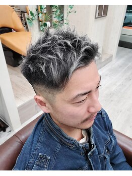 リッコ(ricco)の写真/デザインカラーならお任せ!ハイライト&ブリーチで白髪ぼかしも◎メンズも理想の髪色へ★