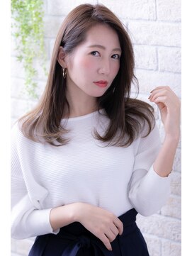 ヘアーアートシフォン 川口東口店(hair art chiffon) チェリーブラウンorダークアッシュのイメチェンフェミニンヘア