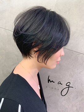 マグ ギンザ(mag ginza) 【mag ginza】横顔美人な黒髪ショートボブ×デジタルパーマ