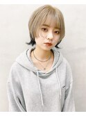 【早瀬忍 梅田中津】ショートウルフ×ブロンドデザインカラー