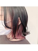 【favori 自由が丘】くすみピンク×インナーカラー