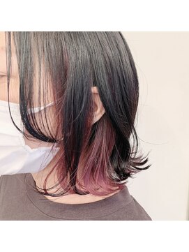 ファヴォリ(favori) 【favori 自由が丘】くすみピンク×インナーカラー