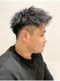 アップバングショート/フェードツイストパーマ