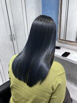 アソビ 表参道(ASOBI) ブリーチなしダブルカラー 艶髪 ブルーブラック