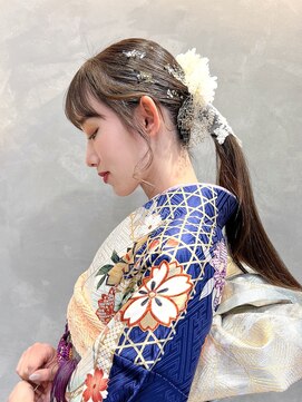 トルネード(TORNADO) 成人式ヘア卒業式ヘア水引きアレンジ紐アレンジ金箔ラメ K0915