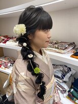 振袖ヘア　サイド編み下ろし　卒業袴　参列ヘア