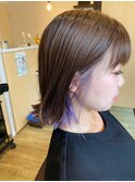 外ハネスタイル×インナーパープル