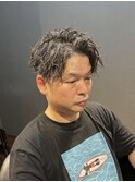 ビジネスツーブロック デザインパーマ センターパート